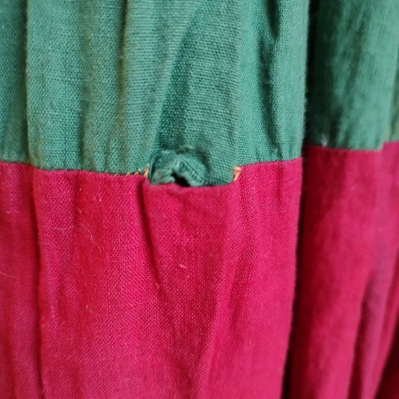 Vintage 70s Red Black Kaftan Boho  Handmade Small - Picture 7 of 8